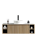 Load image into Gallery viewer, Flauto 1200mm Wall Hung Vanity Unit with Twin Side Storage &amp; Sintered Stone Countertop

