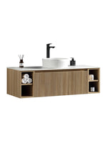 Load image into Gallery viewer, Flauto 1200mm Wall Hung Vanity Unit with Twin Side Storage &amp; Sintered Stone Countertop
