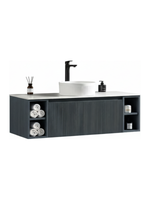 Load image into Gallery viewer, Flauto 1200mm Wall Hung Vanity Unit with Twin Side Storage &amp; Sintered Stone Countertop
