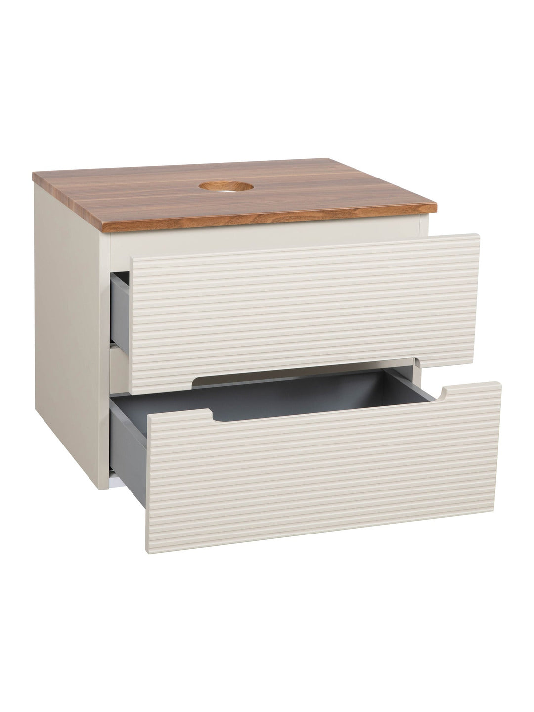 Monza Plus 600mm Fluted Wall Hung Vanity Unit with Countertop