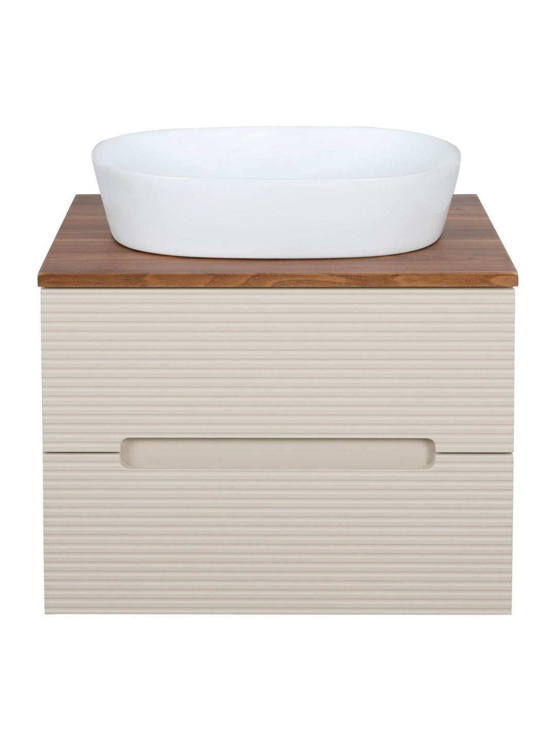Monza Plus 600mm Fluted Wall Hung Vanity Unit with Countertop