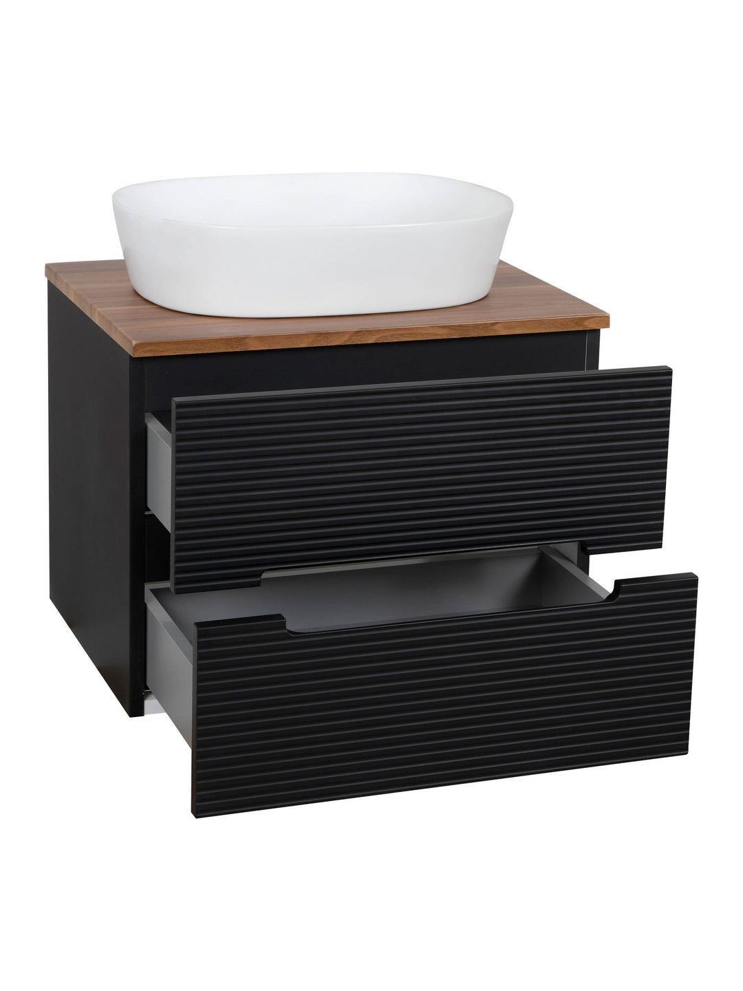 Monza Plus 600mm Fluted Wall Hung Vanity Unit with Countertop
