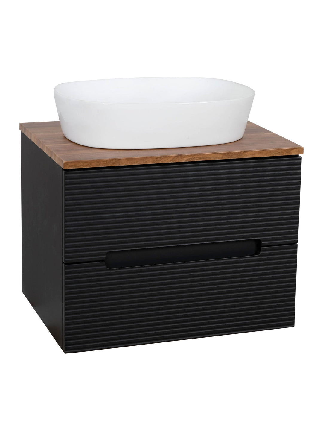 Monza Plus 600mm Fluted Wall Hung Vanity Unit with Countertop