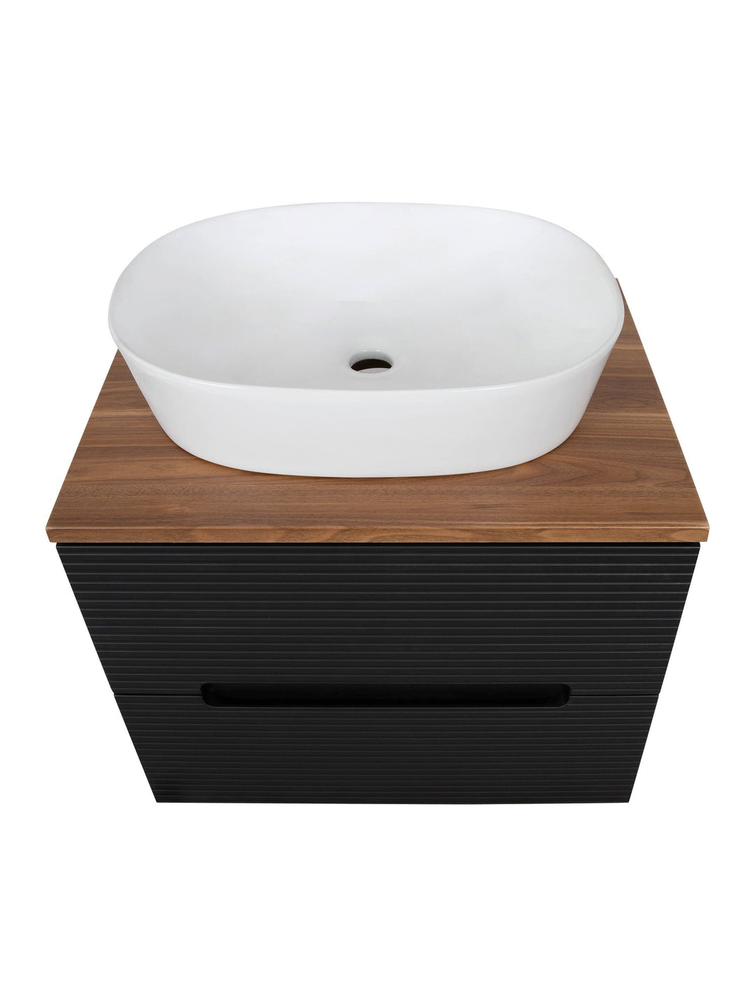 Monza Plus 600mm Fluted Wall Hung Vanity Unit with Countertop