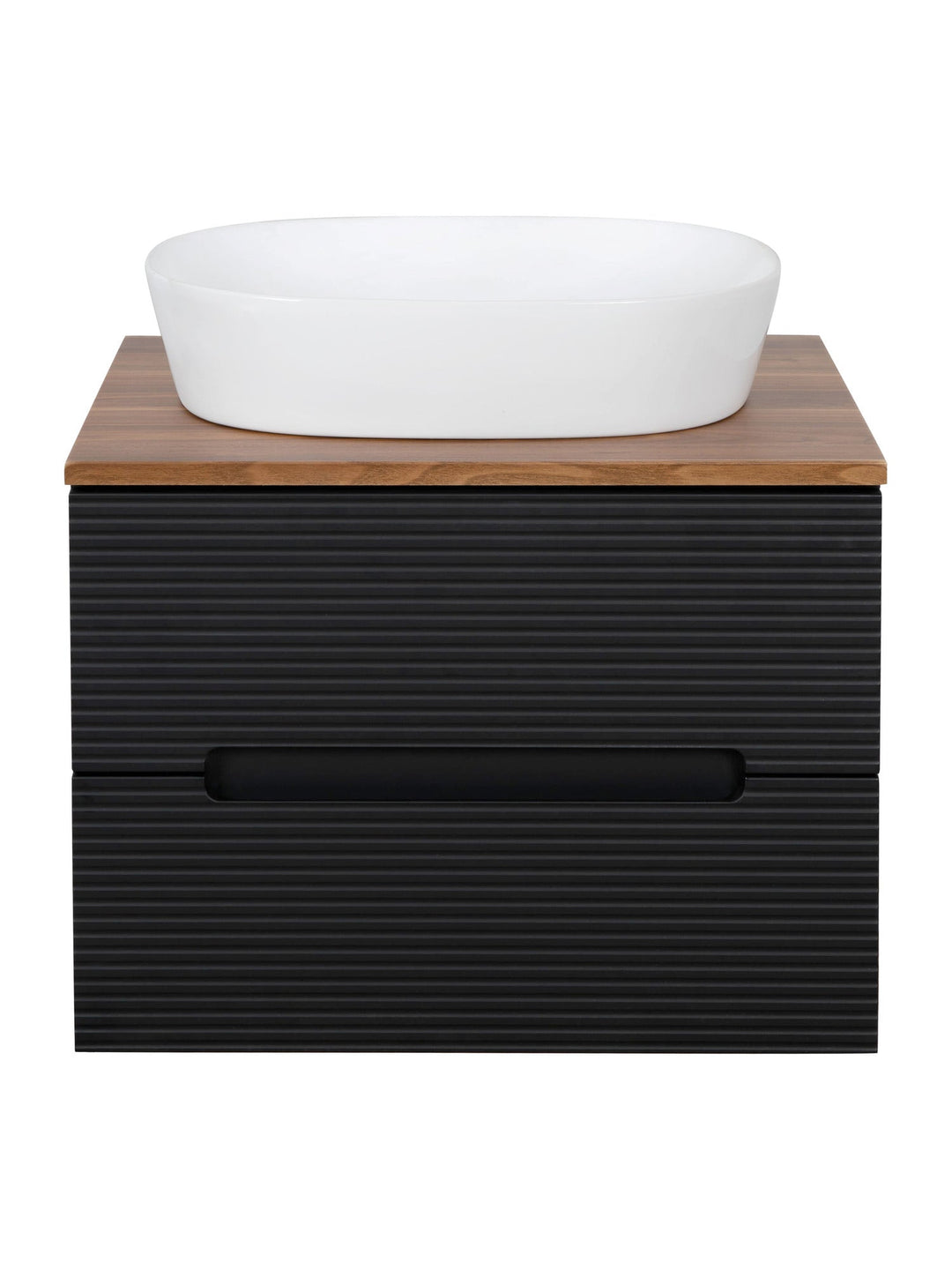 Monza Plus 600mm Fluted Wall Hung Vanity Unit with Countertop