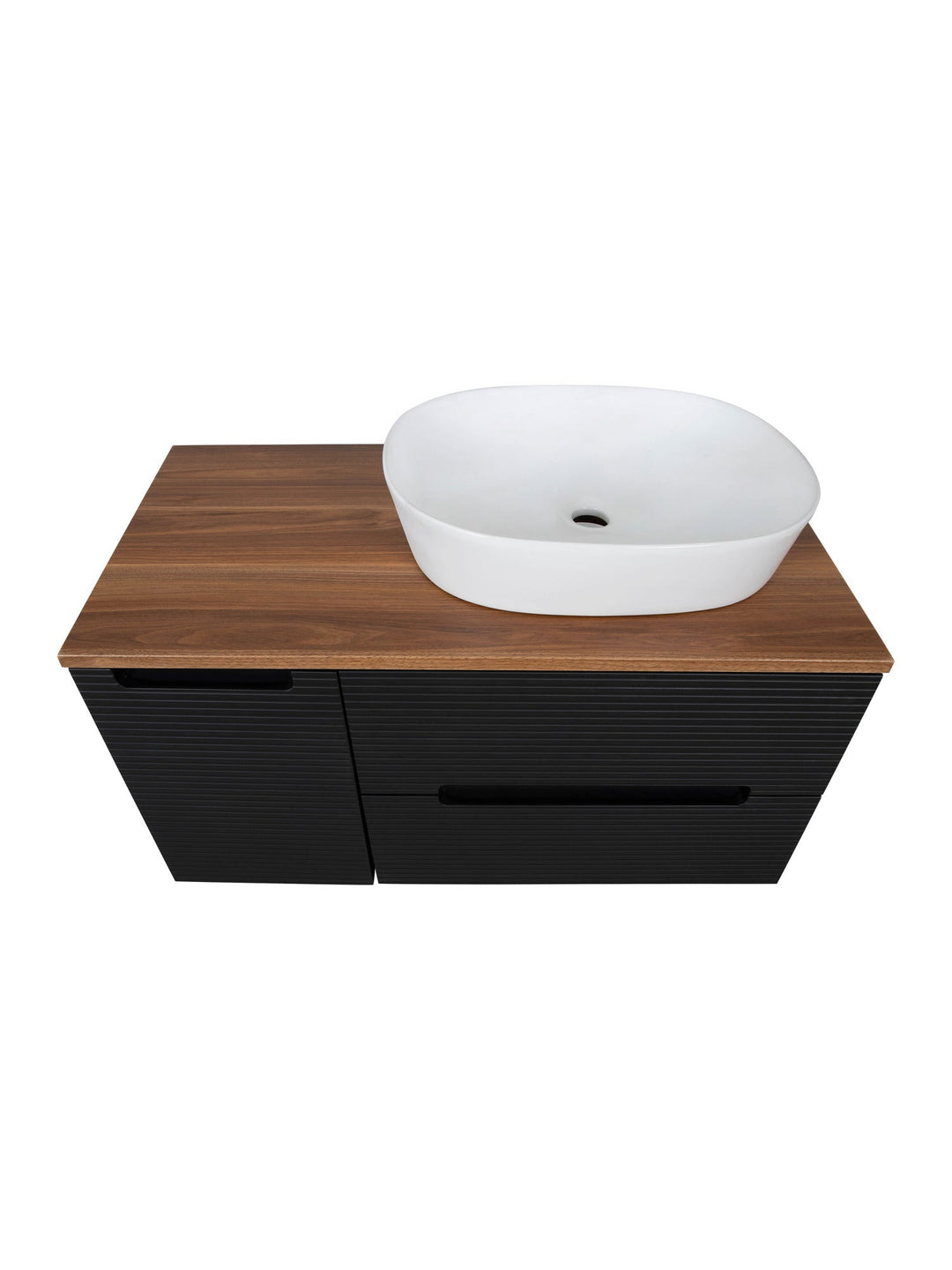 Monza Plus 900mm Fluted Wall Hung Vanity Unit with Side Cabinet & Countertop