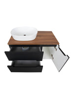 Load image into Gallery viewer, Monza Plus 900mm Fluted Wall Hung Vanity Unit with Side Cabinet &amp; Countertop
