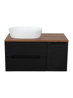 Load image into Gallery viewer, Monza Plus 900mm Fluted Wall Hung Vanity Unit with Side Cabinet &amp; Countertop
