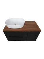 Load image into Gallery viewer, Monza Plus 900mm Fluted Wall Hung Vanity Unit with Side Cabinet &amp; Countertop

