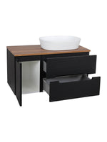 Load image into Gallery viewer, Monza Plus 900mm Fluted Wall Hung Vanity Unit with Side Cabinet &amp; Countertop
