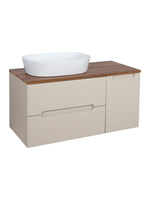 Load image into Gallery viewer, Monza Plus 900mm Fluted Wall Hung Vanity Unit with Side Cabinet &amp; Countertop
