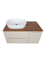 Load image into Gallery viewer, Monza Plus 900mm Fluted Wall Hung Vanity Unit with Side Cabinet &amp; Countertop
