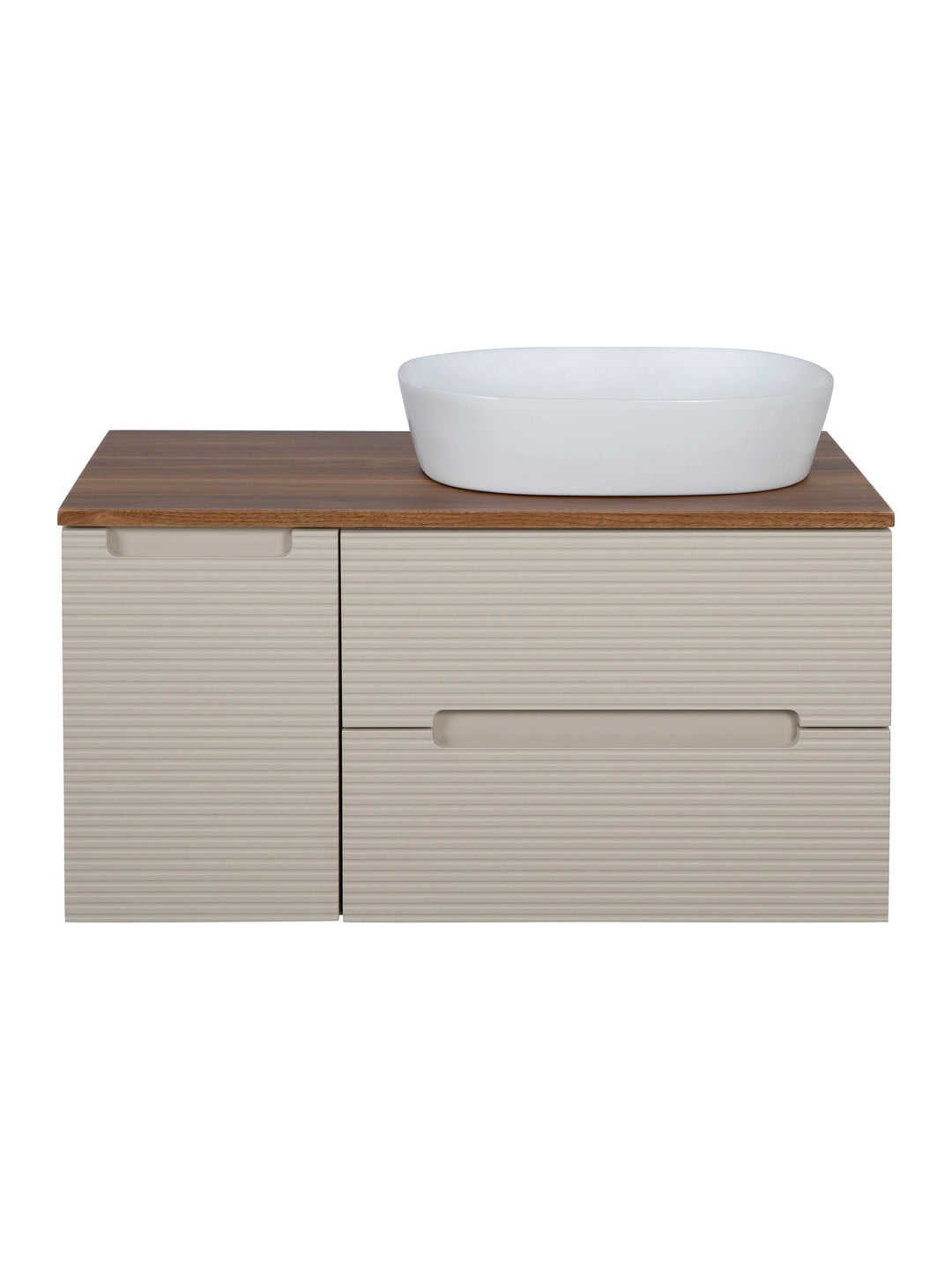 Monza Plus 900mm Fluted Wall Hung Vanity Unit with Side Cabinet & Countertop