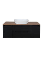 Load image into Gallery viewer, Monza Plus 1200mm Fluted Wall Hung Vanity Unit with 2 Side Cabinets &amp; Countertop
