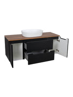 Load image into Gallery viewer, Monza Plus 1200mm Fluted Wall Hung Vanity Unit with 2 Side Cabinets &amp; Countertop
