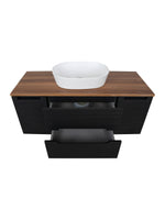 Load image into Gallery viewer, Monza Plus 1200mm Fluted Wall Hung Vanity Unit with 2 Side Cabinets &amp; Countertop
