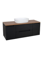Load image into Gallery viewer, Monza Plus 1200mm Fluted Wall Hung Vanity Unit with 2 Side Cabinets &amp; Countertop
