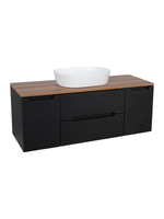 Load image into Gallery viewer, Monza Plus 1200mm Fluted Wall Hung Vanity Unit with 2 Side Cabinets &amp; Countertop
