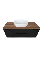 Load image into Gallery viewer, Monza Plus 1200mm Fluted Wall Hung Vanity Unit with 2 Side Cabinets &amp; Countertop
