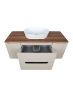 Load image into Gallery viewer, Monza Plus 1200mm Fluted Wall Hung Vanity Unit with 2 Side Cabinets &amp; Countertop

