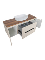 Load image into Gallery viewer, Monza Plus 1200mm Fluted Wall Hung Vanity Unit with 2 Side Cabinets &amp; Countertop

