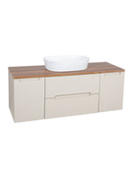 Load image into Gallery viewer, Monza Plus 1200mm Fluted Wall Hung Vanity Unit with 2 Side Cabinets &amp; Countertop
