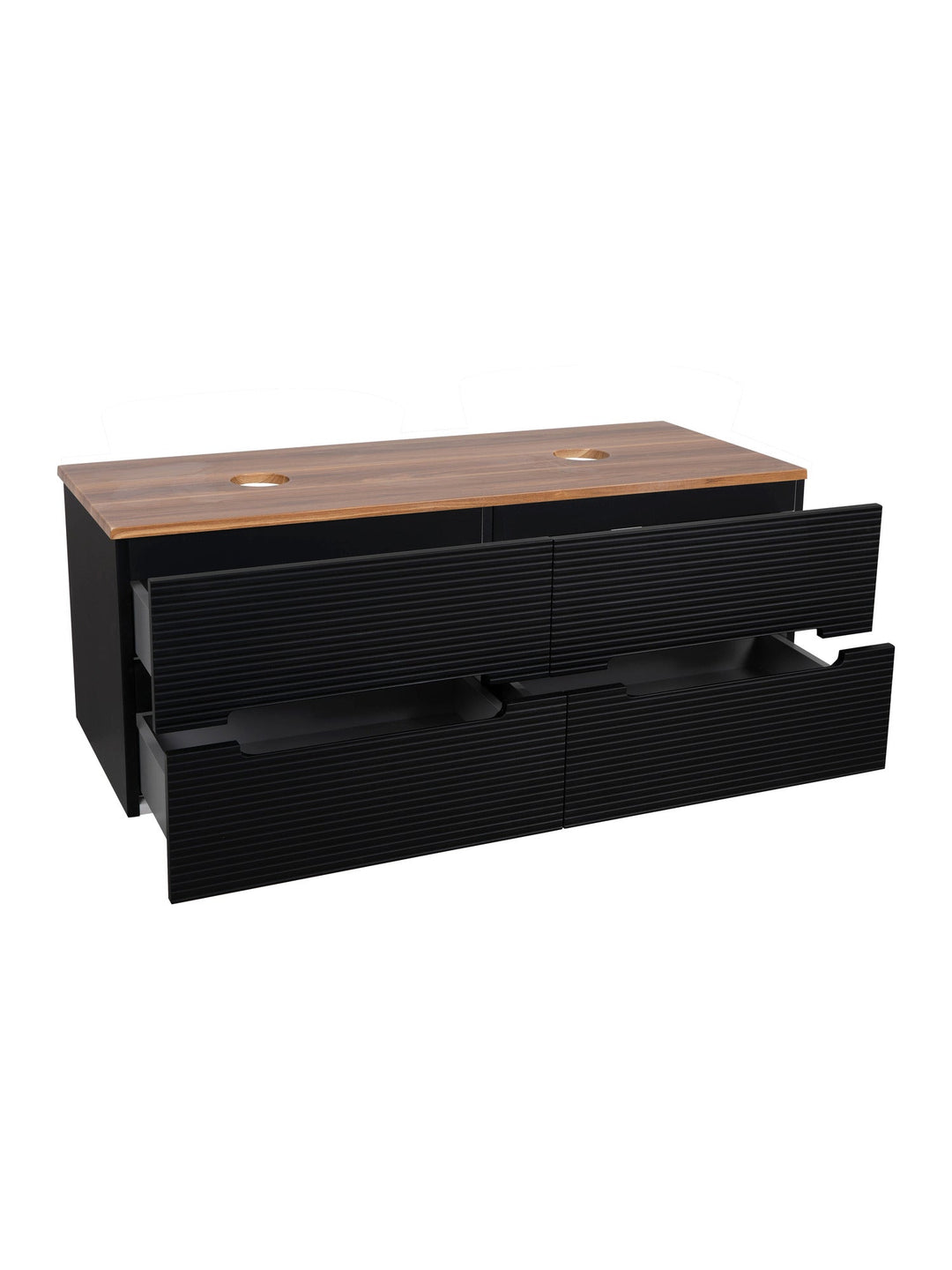 Monza Plus 1200mm Fluted Wall Hung Double Vanity Unit with Countertop