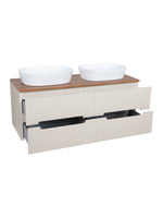 Load image into Gallery viewer, Monza Plus 1200mm Fluted Wall Hung Double Vanity Unit with Countertop
