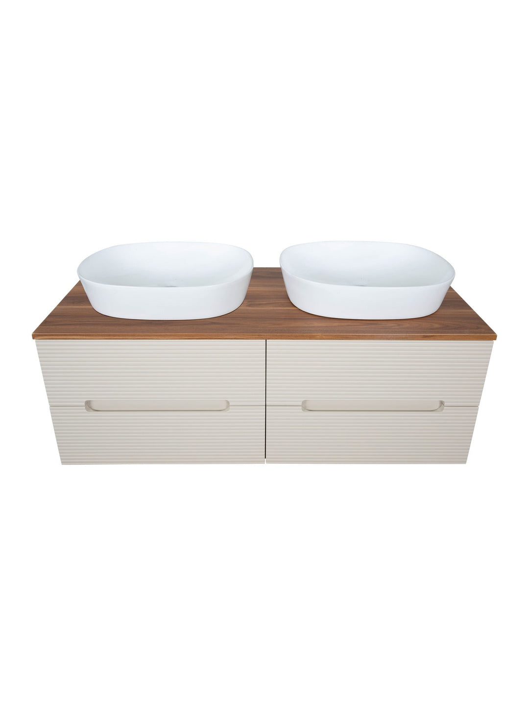 Monza Plus 1200mm Fluted Wall Hung Double Vanity Unit with Countertop