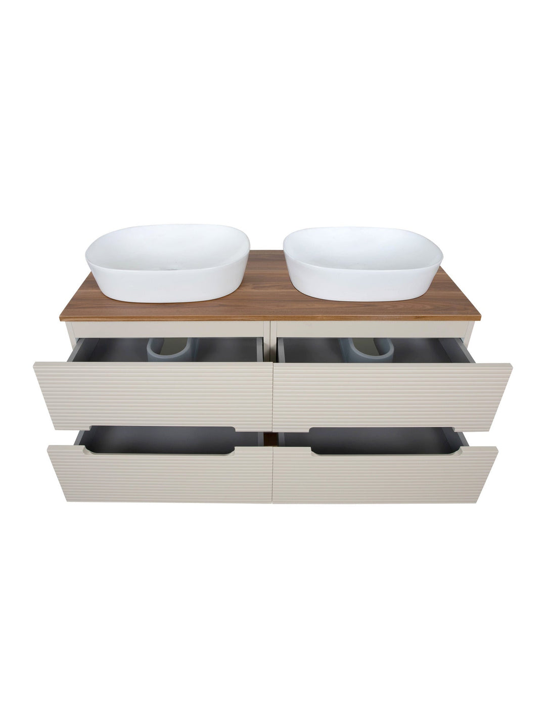 Monza Plus 1200mm Fluted Wall Hung Double Vanity Unit with Countertop