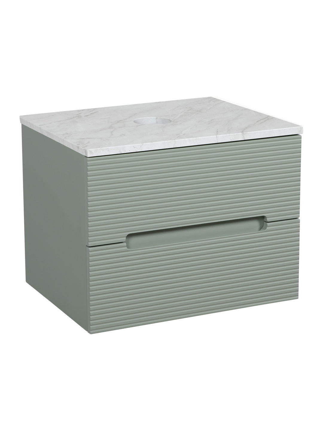 Monza Plus 600mm Fluted Wall Hung Vanity Unit with Countertop