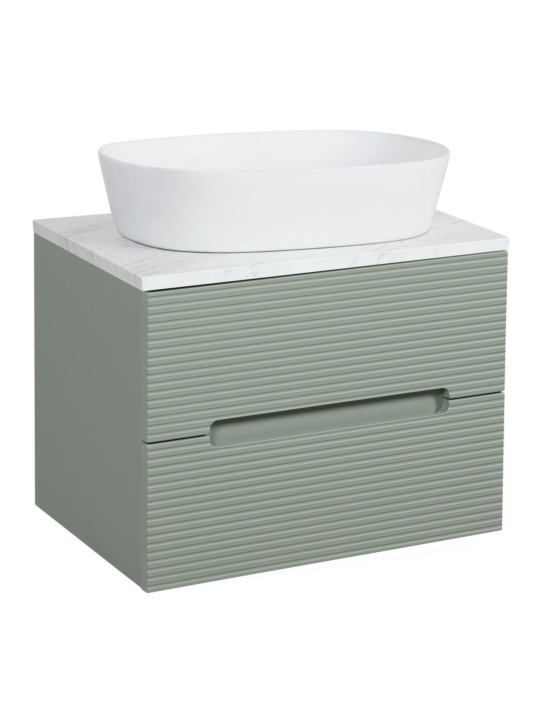 Monza Plus 600mm Fluted Wall Hung Vanity Unit with Countertop
