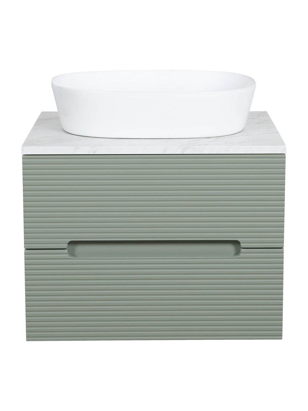 Monza Plus 600mm Fluted Wall Hung Vanity Unit with Countertop