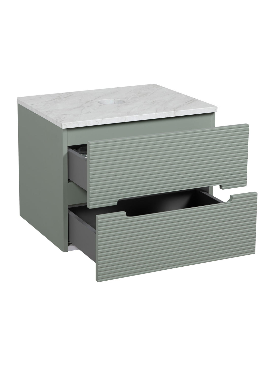 Monza Plus 600mm Fluted Wall Hung Vanity Unit with Countertop