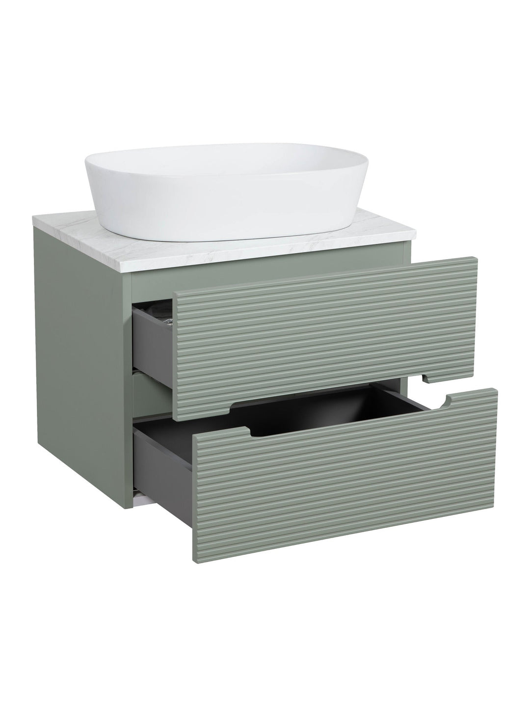 Monza Plus 600mm Fluted Wall Hung Vanity Unit with Countertop