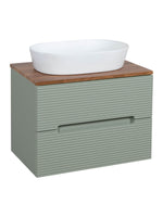 Load image into Gallery viewer, Monza Plus 600mm Fluted Wall Hung Vanity Unit with Countertop
