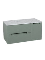 Load image into Gallery viewer, Monza Plus 900mm Fluted Wall Hung Vanity Unit with Side Cabinet &amp; Countertop

