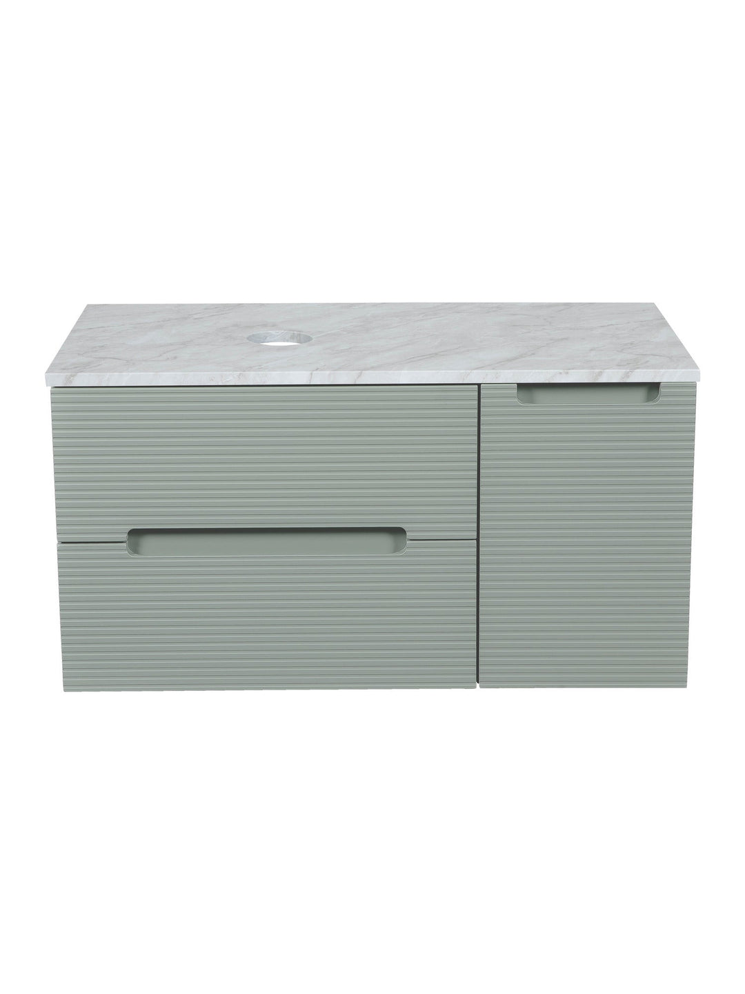 Monza Plus 900mm Fluted Wall Hung Vanity Unit with Side Cabinet & Countertop