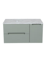 Load image into Gallery viewer, Monza Plus 900mm Fluted Wall Hung Vanity Unit with Side Cabinet &amp; Countertop

