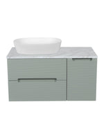 Load image into Gallery viewer, Monza Plus 900mm Fluted Wall Hung Vanity Unit with Side Cabinet &amp; Countertop

