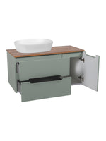 Load image into Gallery viewer, Monza Plus 900mm Fluted Wall Hung Vanity Unit with Side Cabinet &amp; Countertop
