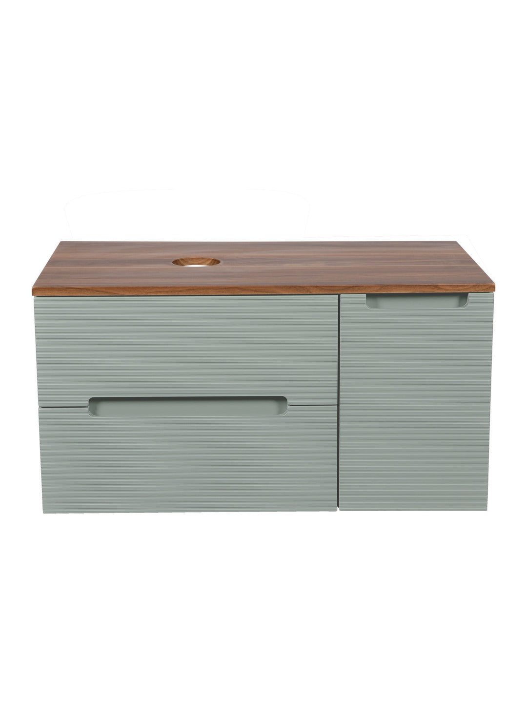 Monza Plus 900mm Fluted Wall Hung Vanity Unit with Side Cabinet & Countertop