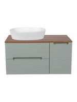 Load image into Gallery viewer, Monza Plus 900mm Fluted Wall Hung Vanity Unit with Side Cabinet &amp; Countertop
