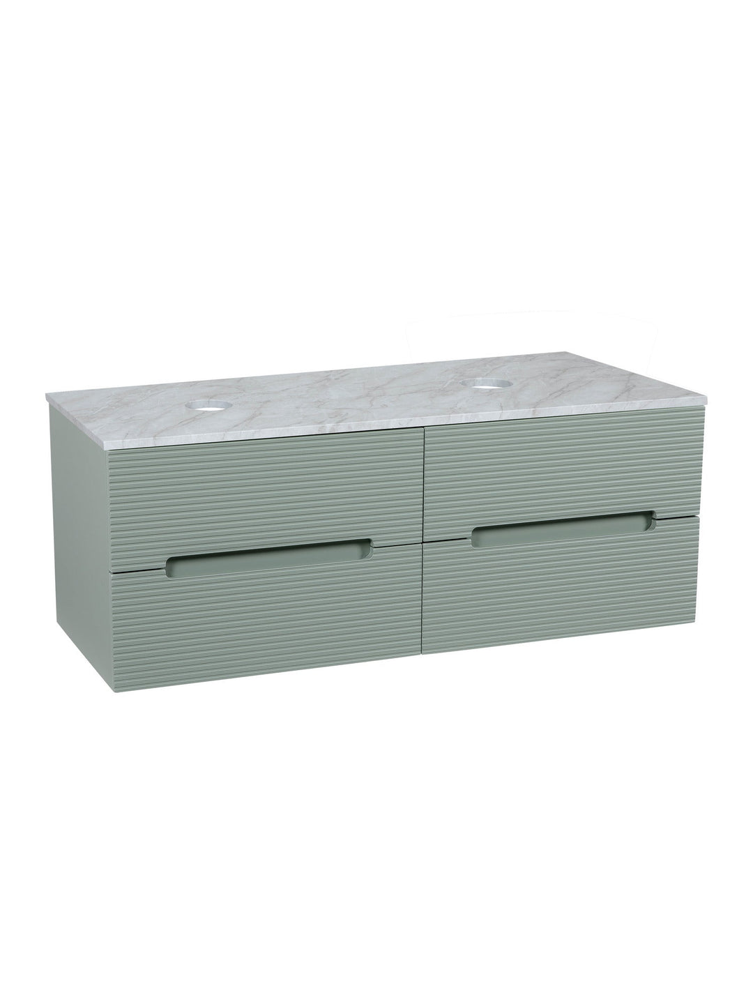 Monza Plus 1200mm Fluted Wall Hung Double Vanity Unit with Countertop