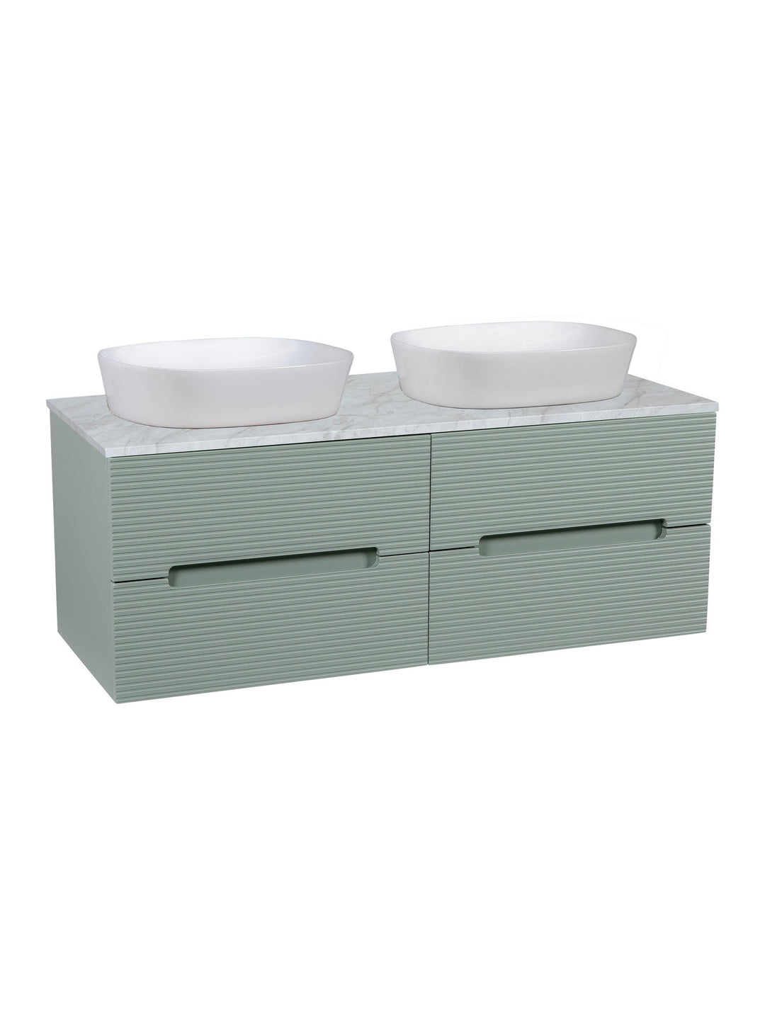 Monza Plus 1200mm Fluted Wall Hung Double Vanity Unit with Countertop