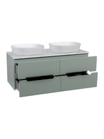Load image into Gallery viewer, Monza Plus 1200mm Fluted Wall Hung Double Vanity Unit with Countertop
