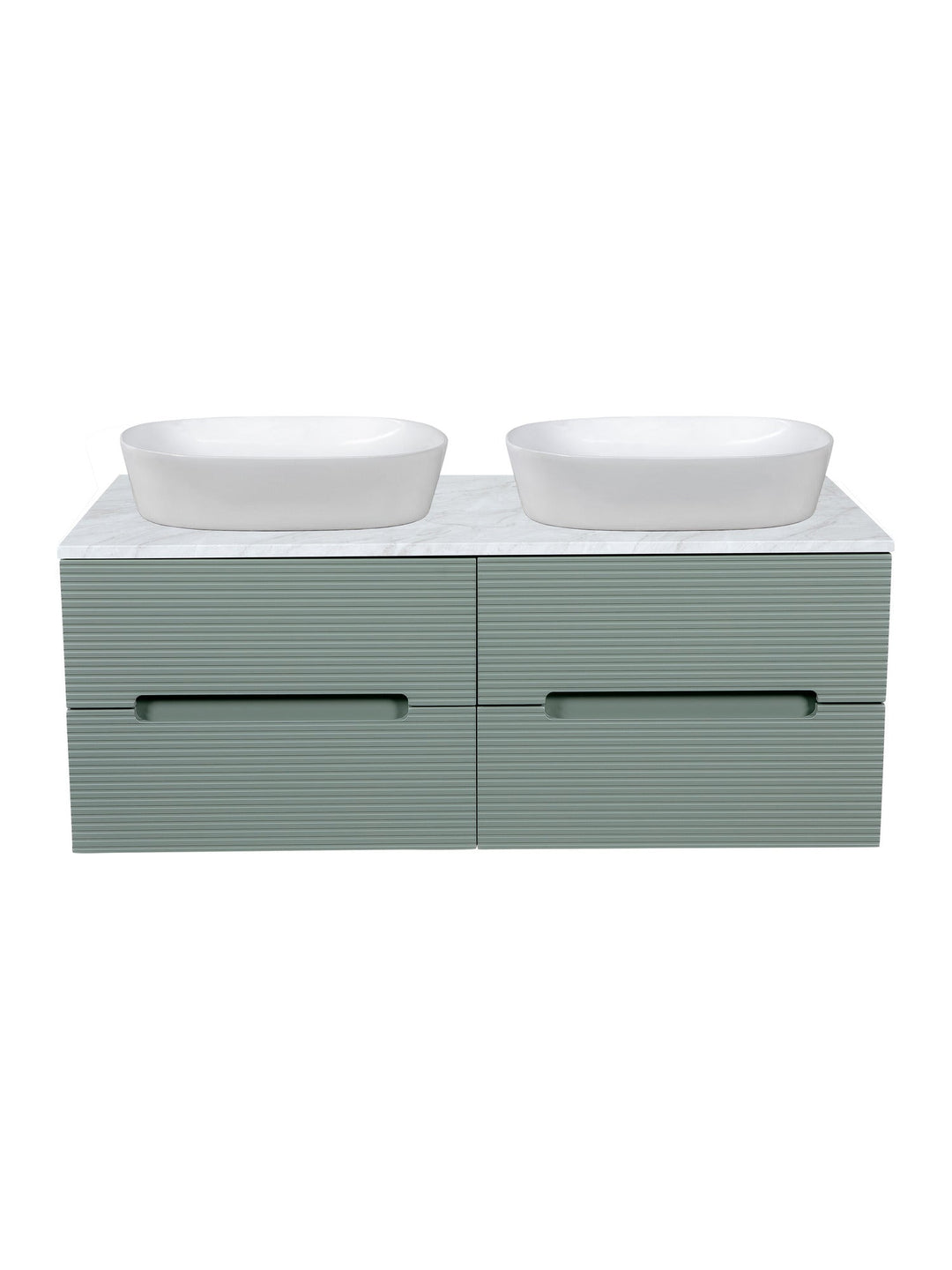 Monza Plus 1200mm Fluted Wall Hung Double Vanity Unit with Countertop