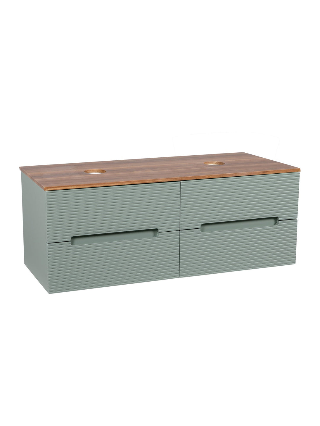 Monza Plus 1200mm Fluted Wall Hung Double Vanity Unit with Countertop