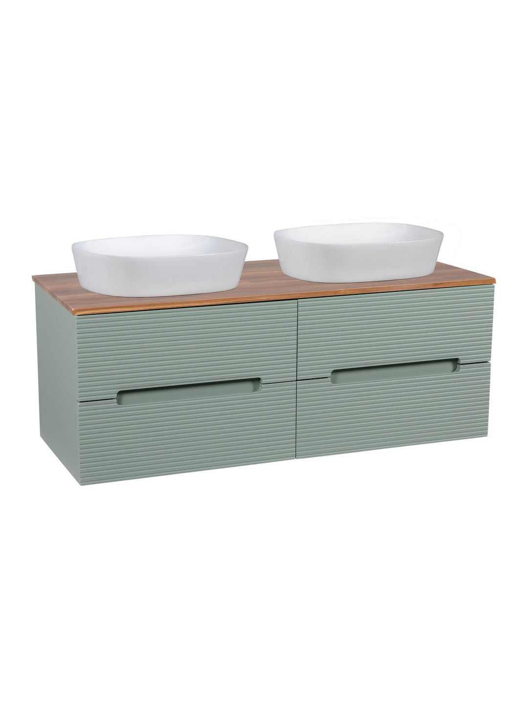 Monza Plus 1200mm Fluted Wall Hung Double Vanity Unit with Countertop
