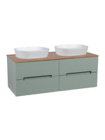 Load image into Gallery viewer, Monza Plus 1200mm Fluted Wall Hung Double Vanity Unit with Countertop
